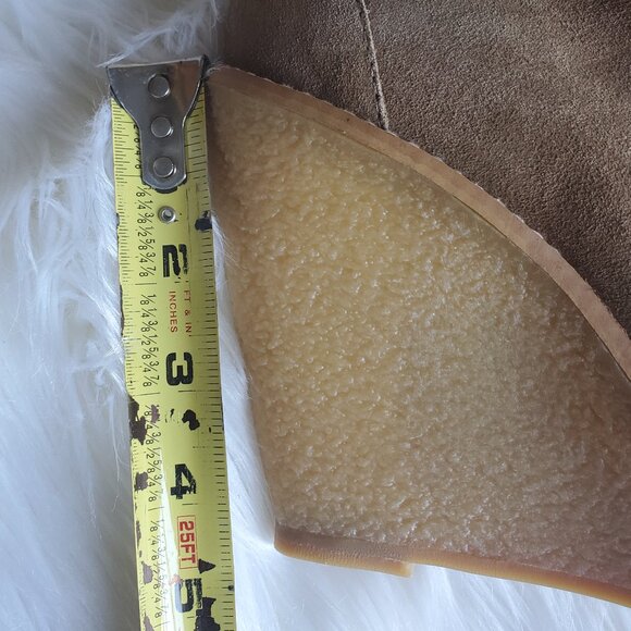 Carolina Herrera Brown Suede Platform Wedge Lace Up Boots SZ 8.5 - Picture 13 of 14